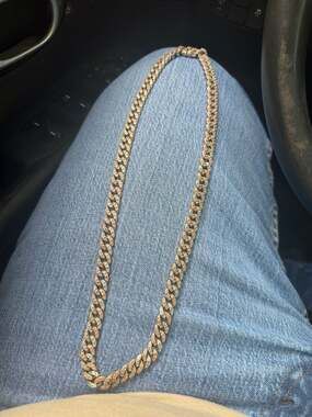 10mm rose gold and 925 sterling chain with natural diamonds